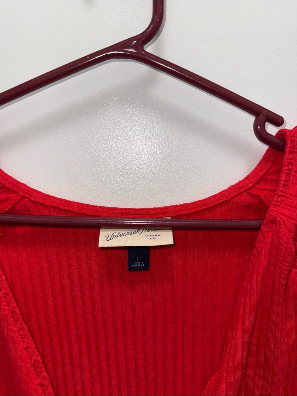 Target Universal Thread Red Ribbed Wrap-Front Women's Top - Picture 2 of 6